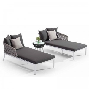 Double Outdoor Rattan Lounge Furniture Chair Set